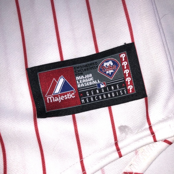 Philadelphia Phillies vintage Chase Utley World Series white striped baseball - Picture 14 of 14